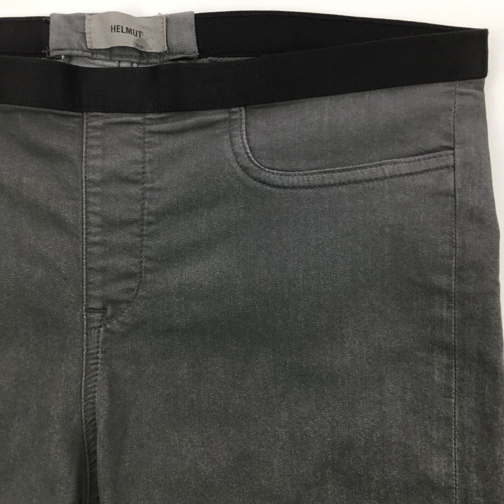 Helmut Lang Womens Pull-On Cropped Slim Jeans sz 31 Stretch Charcoal Grey USA - Picture 8 of 9